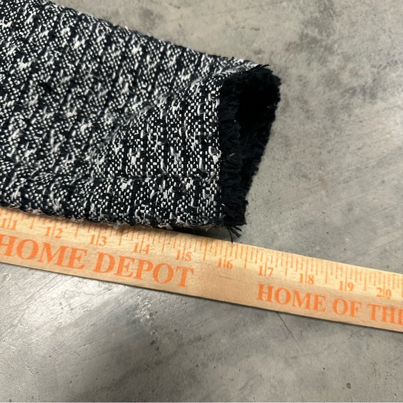 J Crew Tweed Zip Up Moto Jacket Black Fringed Size 8 - Picture 7 of 9